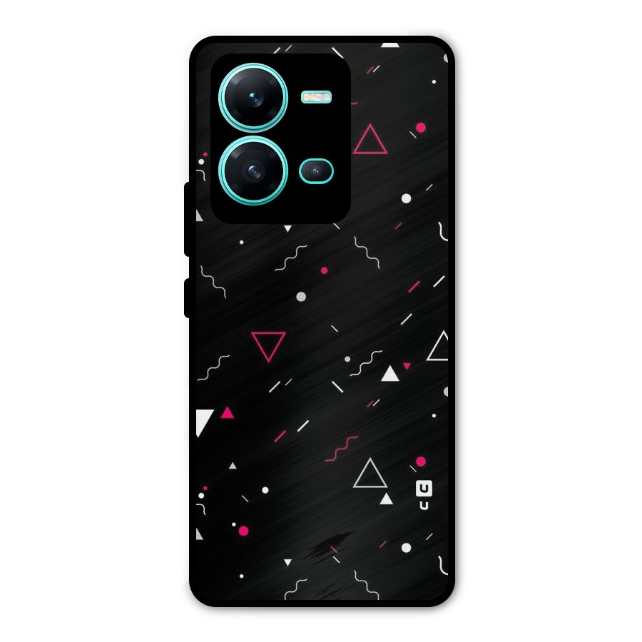 Dark Shapes Design Metal Back Case for Vivo V25