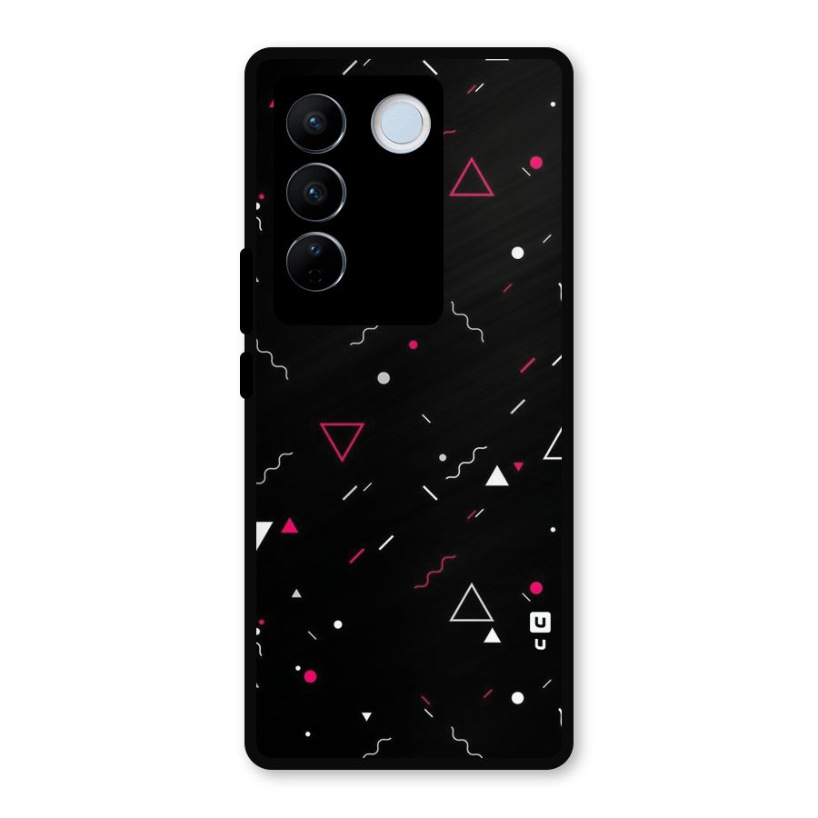 Dark Shapes Design Metal Back Case for Vivo V27 Pro