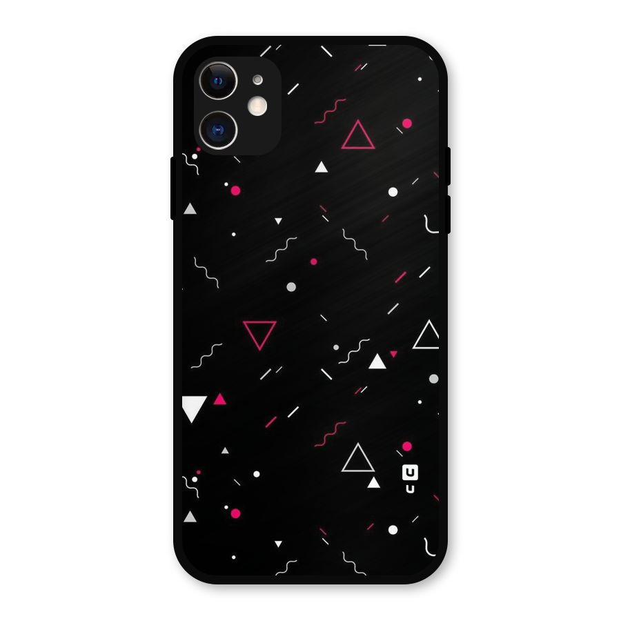 Dark Shapes Design Metal Back Case for iPhone 11