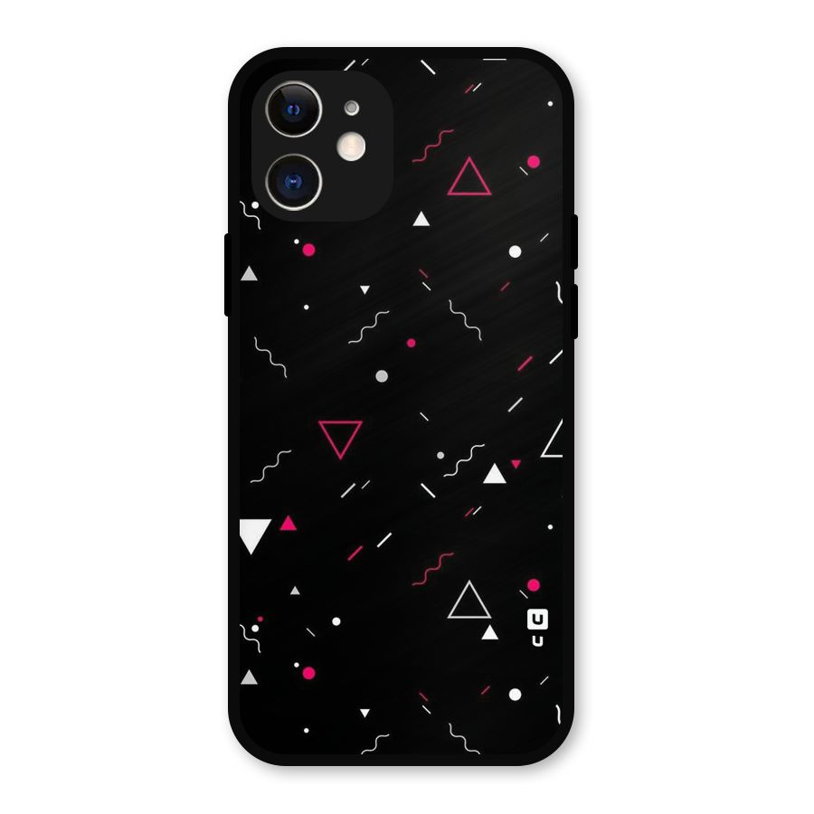 Dark Shapes Design Metal Back Case for iPhone 12