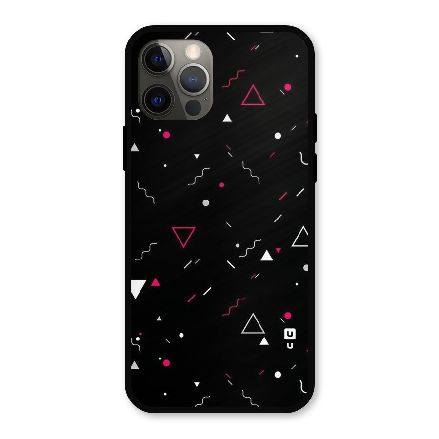 Dark Shapes Design Metal Back Case for iPhone 12 Pro
