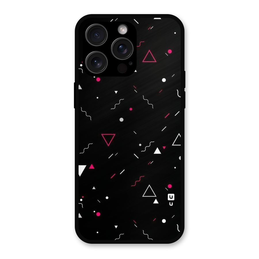 Dark Shapes Design Metal Back Case for iPhone 15 Pro Max
