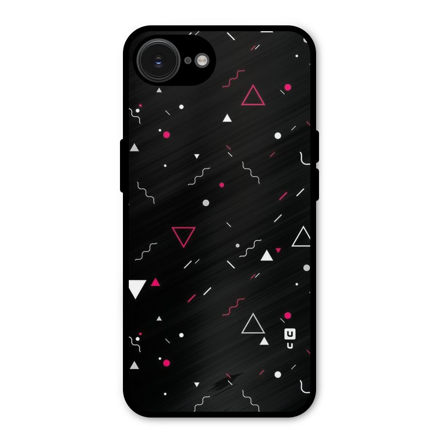 Dark Shapes Design Metal Back Case for iPhone 16e