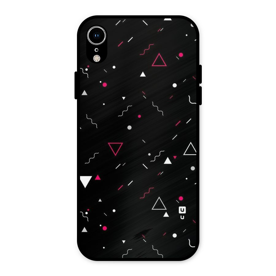 Dark Shapes Design Metal Back Case for iPhone XR