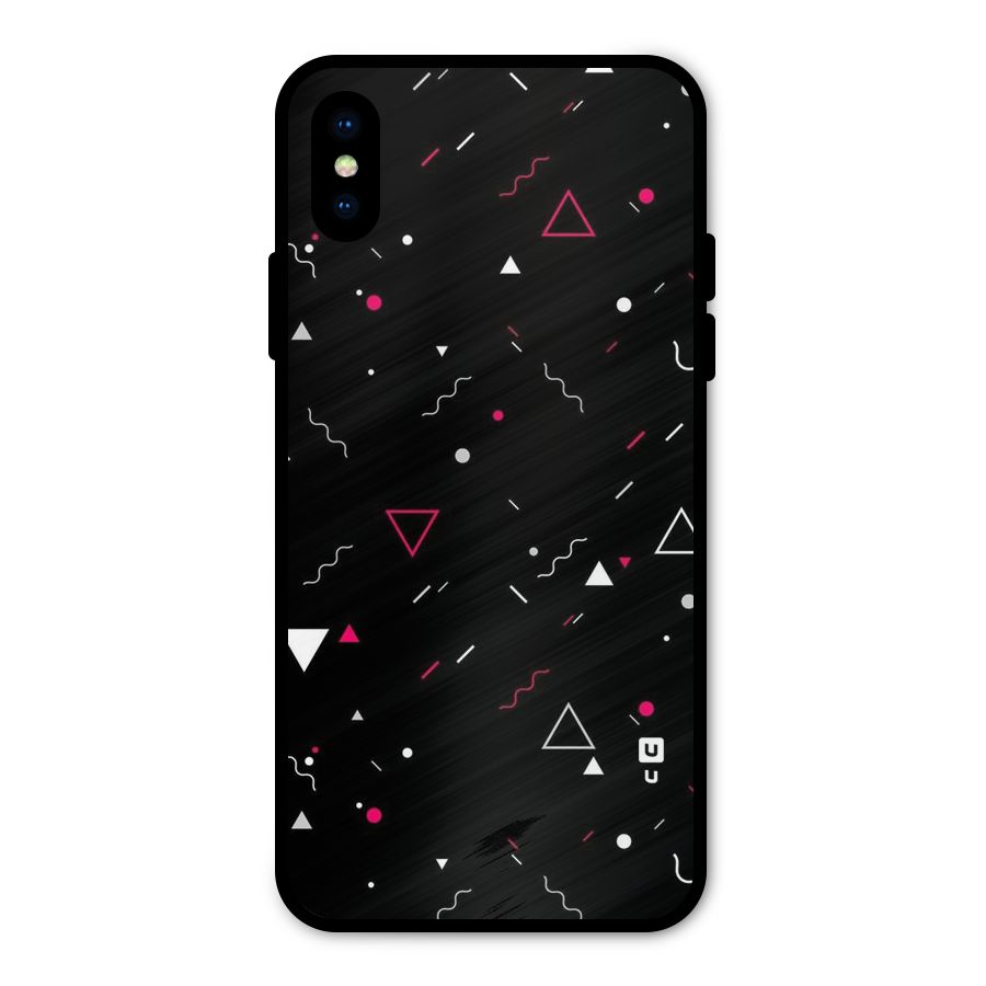 Dark Shapes Design Metal Back Case for iPhone XS