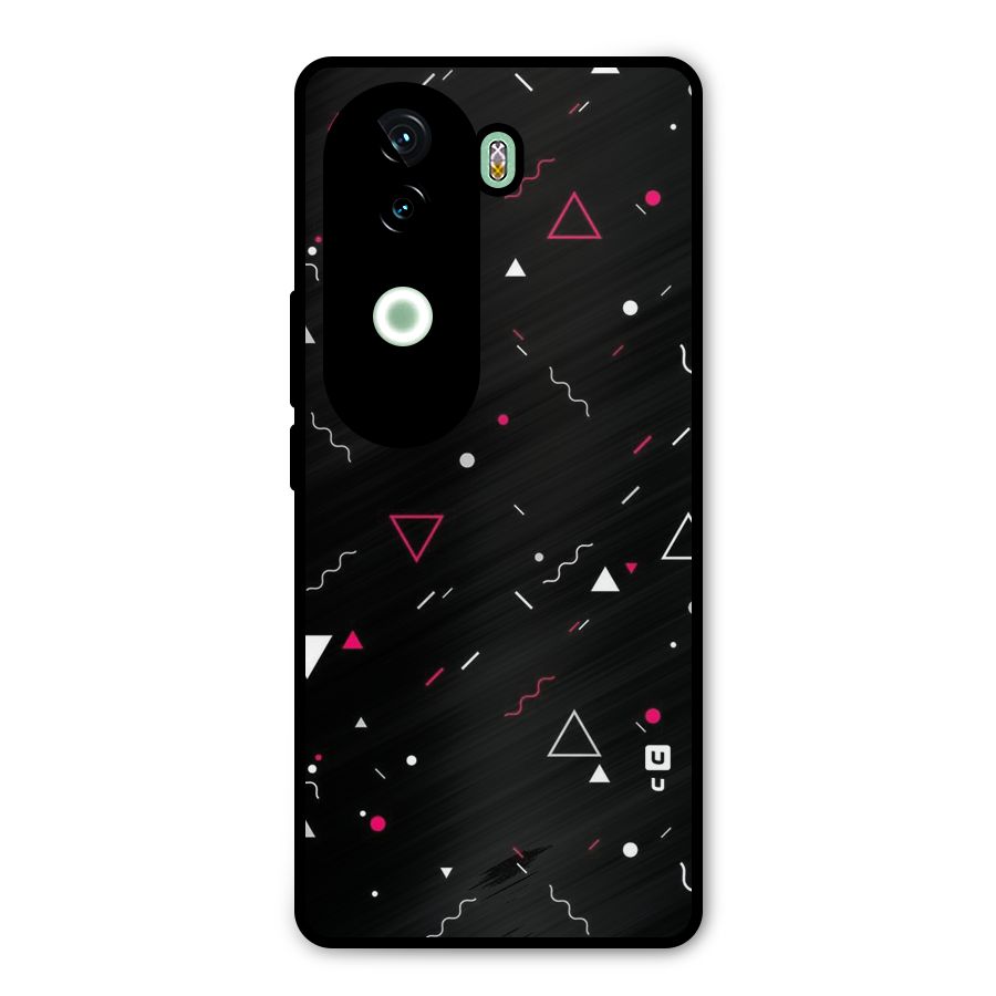 Dark Shapes Design Metal Back Case for iQOO Z9s