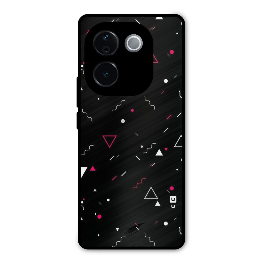 Dark Shapes Design Metal Back Case for iQOO Z9s Pro