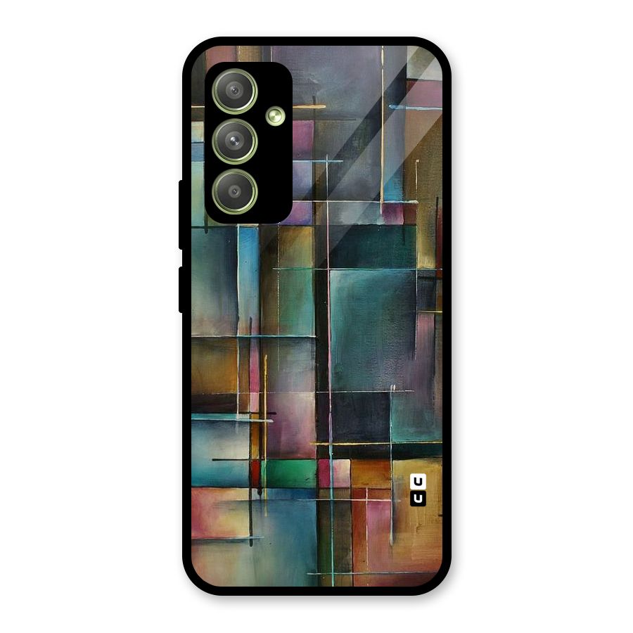 Dark Square Shapes Glass Back Case for Galaxy A54