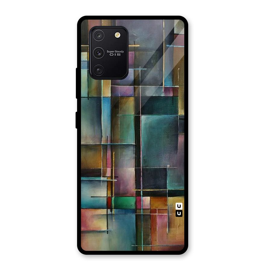 Dark Square Shapes Glass Back Case for Galaxy S10 Lite