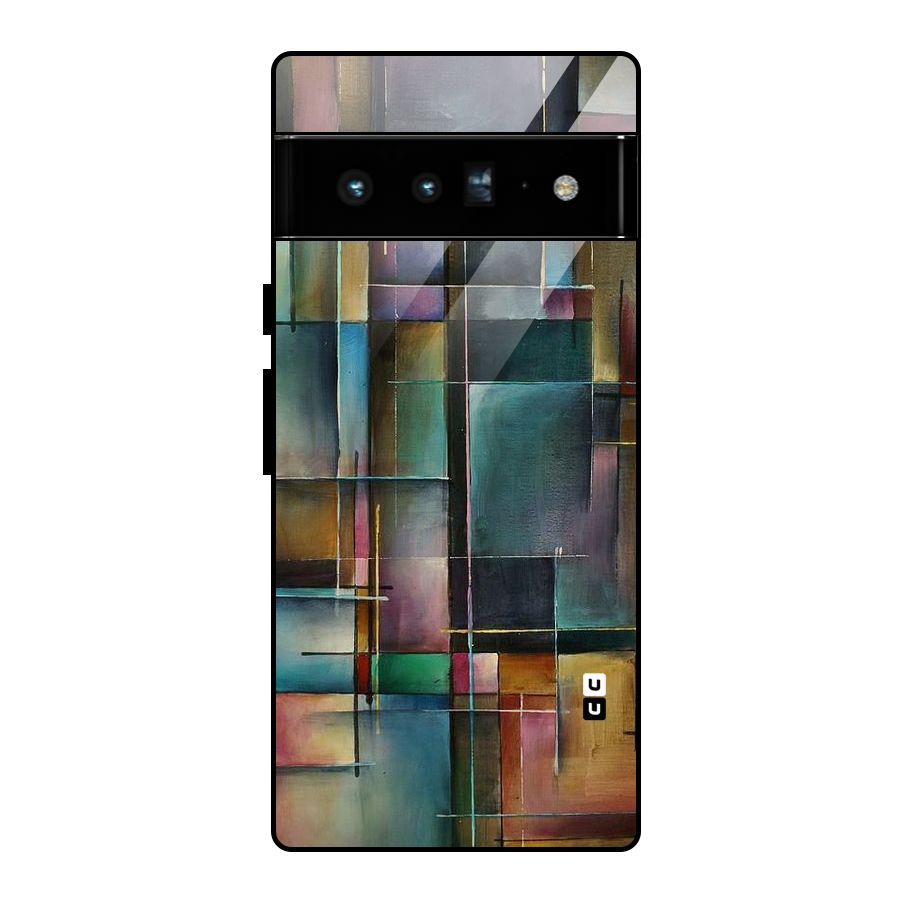 Dark Square Shapes Glass Back Case for Google Pixel 6 Pro
