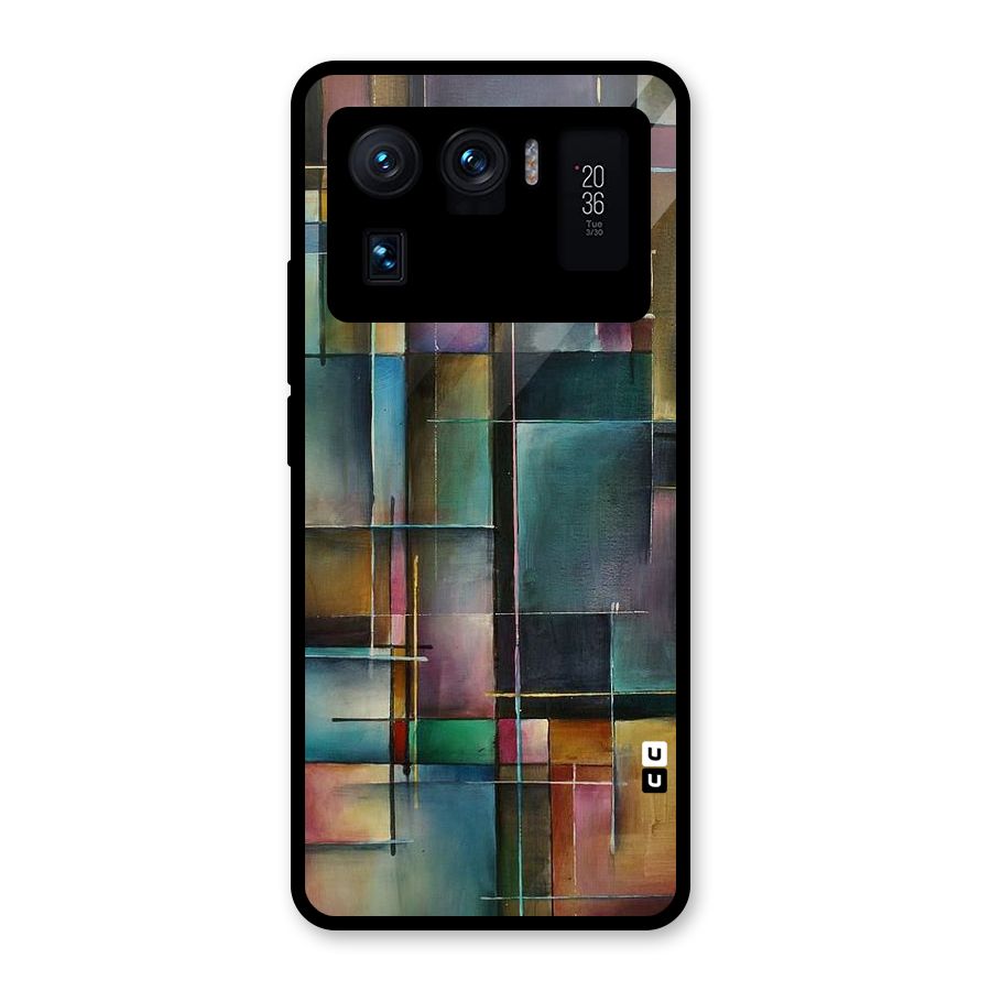 Dark Square Shapes Glass Back Case for Mi 11 Ultra