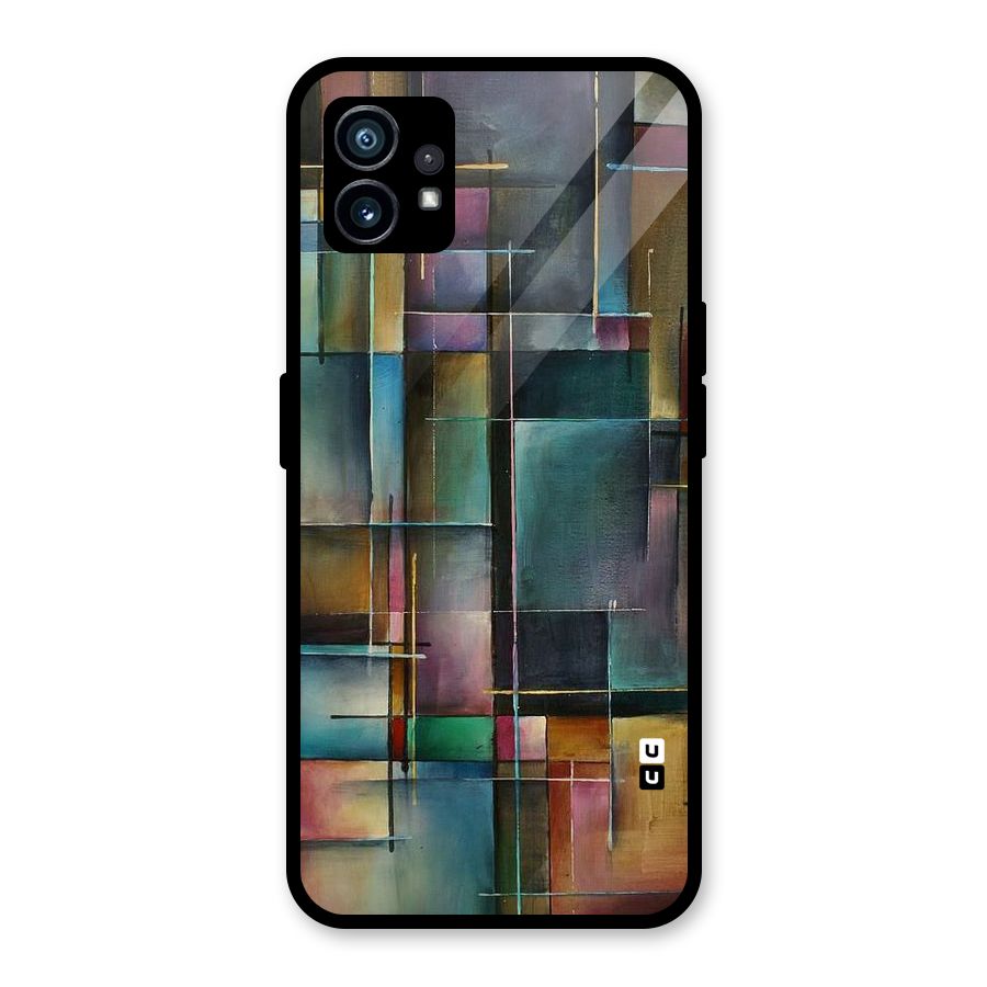 Dark Square Shapes Glass Back Case for Nothing Phone 1