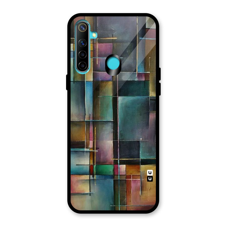 Dark Square Shapes Glass Back Case for Realme Narzo 10
