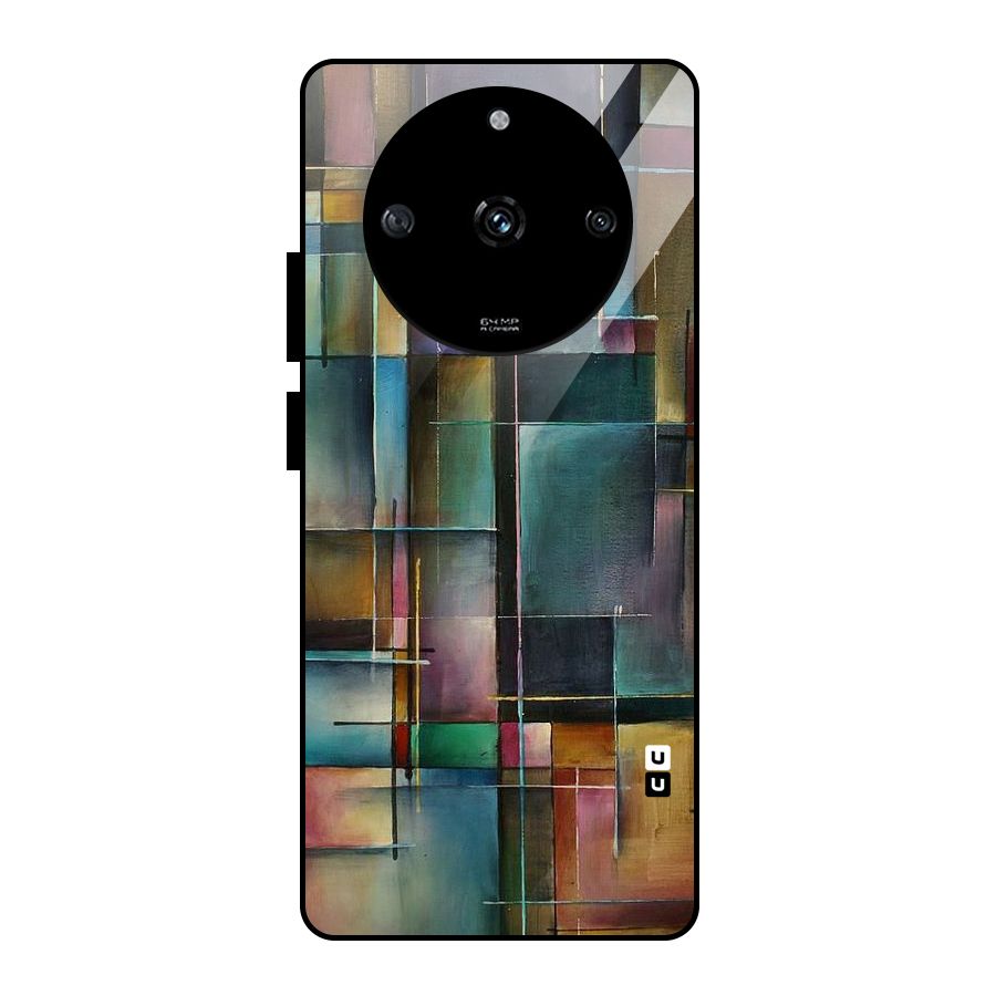 Dark Square Shapes Glass Back Case for Realme Narzo 60 5G