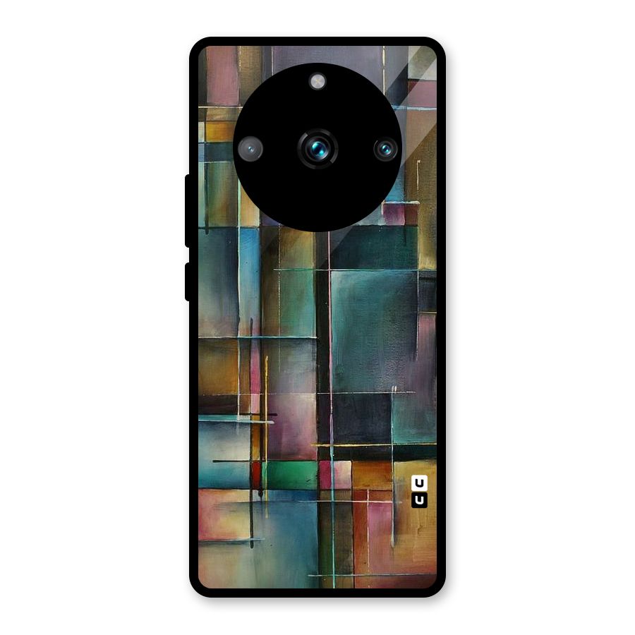 Dark Square Shapes Glass Back Case for Realme Narzo 60 Pro