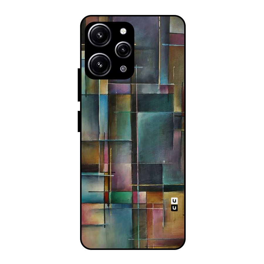 Dark Square Shapes Glass Back Case for Redmi 12 4G