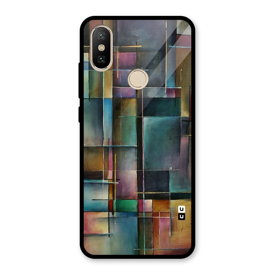 Dark Square Shapes Glass Back Case for Redmi A2