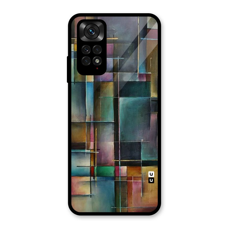 Dark Square Shapes Glass Back Case for Redmi Note 11S