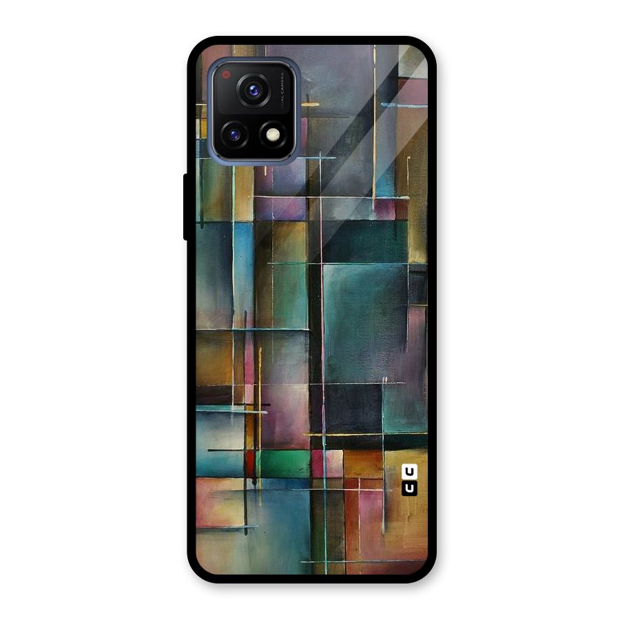 Dark Square Shapes Glass Back Case for Vivo Y72 5G