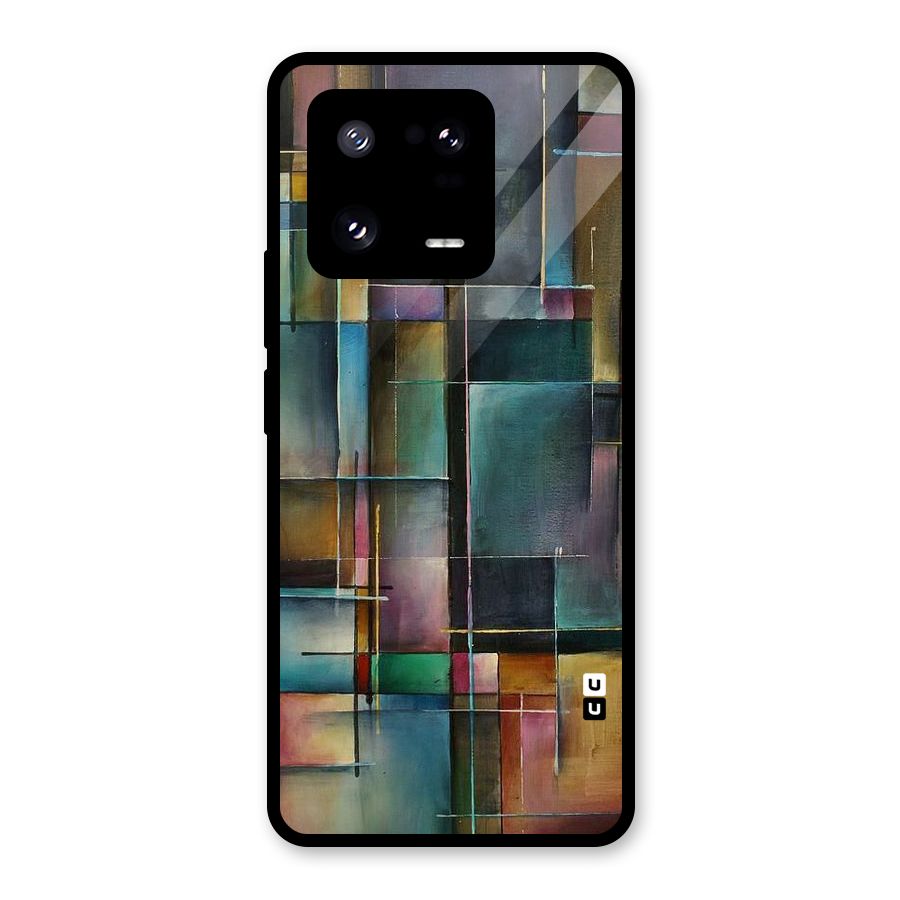 Dark Square Shapes Glass Back Case for Xiaomi 13 Pro