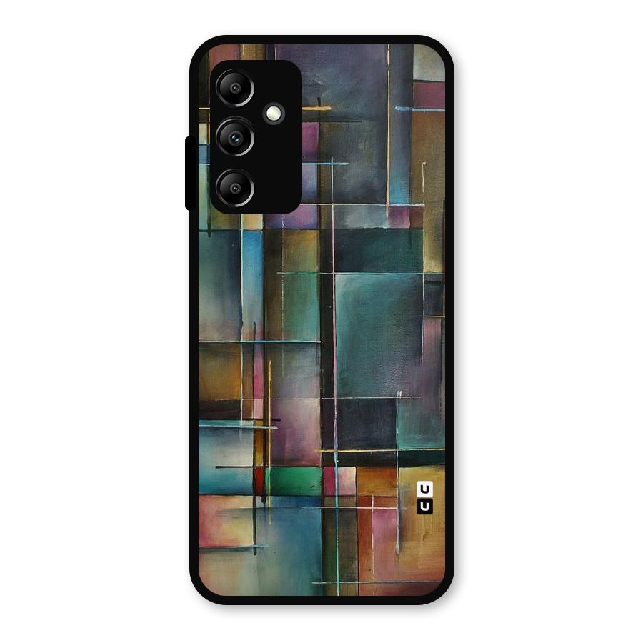 Dark Square Shapes Metal Back Case for Galaxy A14 5G