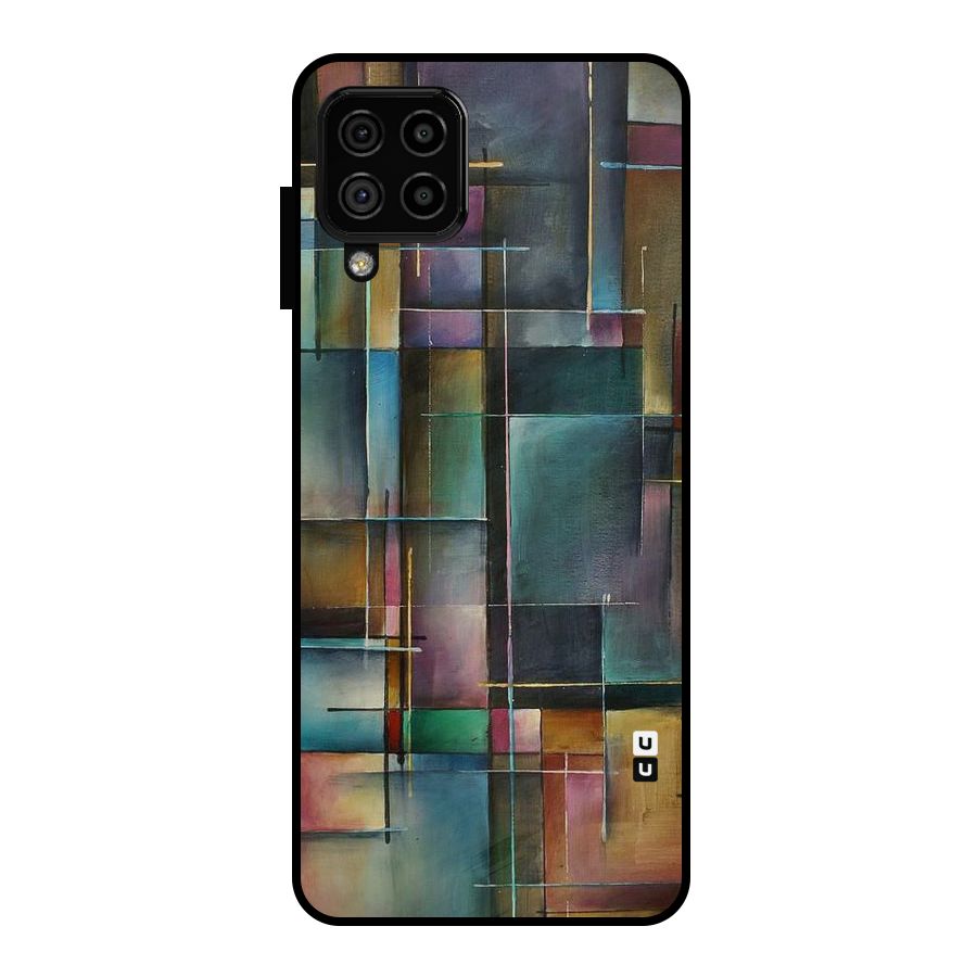 Dark Square Shapes Metal Back Case for Galaxy A22 4G