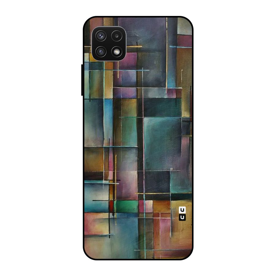 Dark Square Shapes Metal Back Case for Galaxy A22 5G