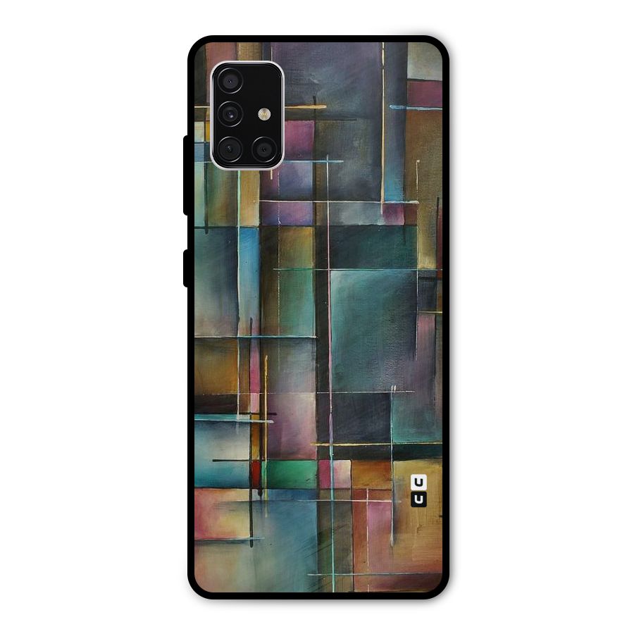 Dark Square Shapes Metal Back Case for Galaxy A51