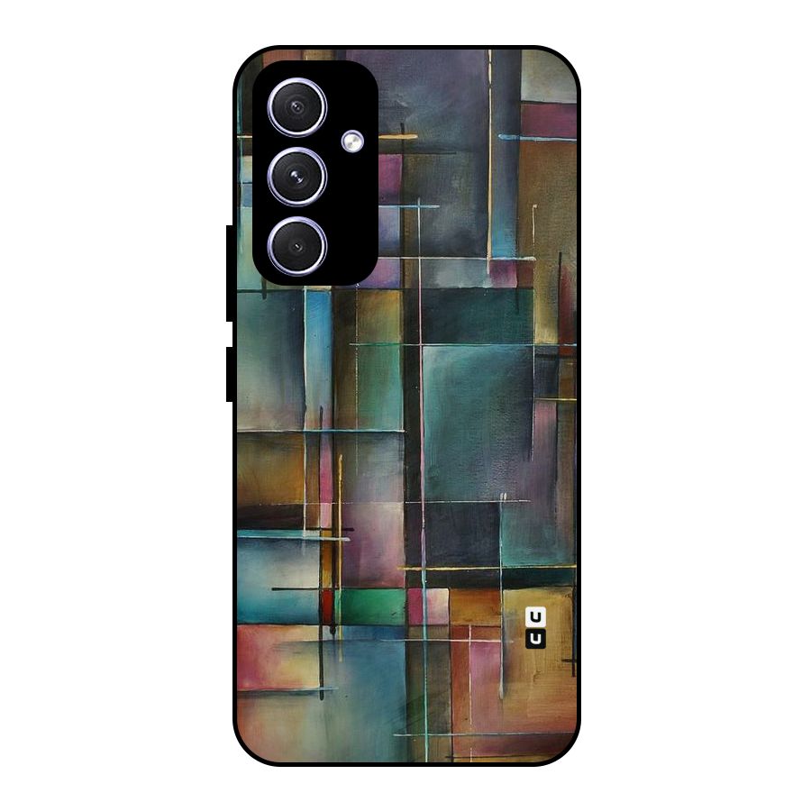Dark Square Shapes Metal Back Case for Galaxy A54