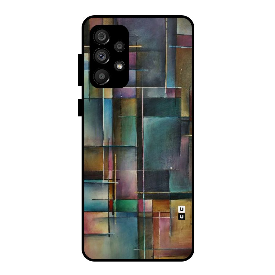 Dark Square Shapes Metal Back Case for Galaxy A73 5G