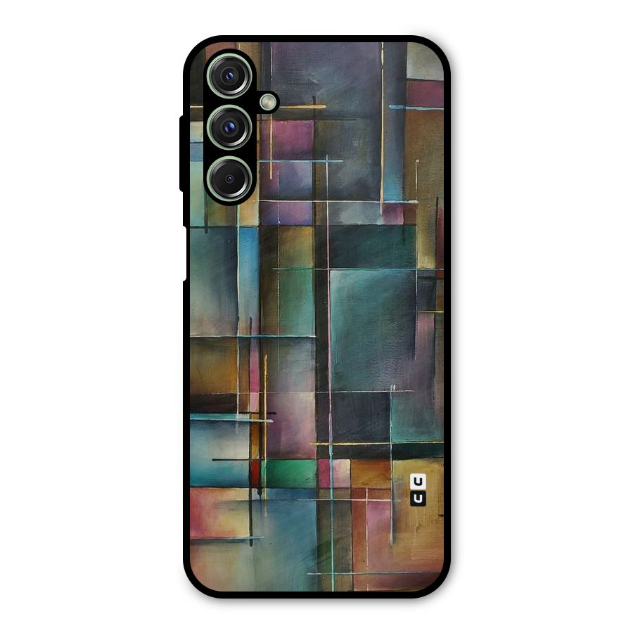 Dark Square Shapes Metal Back Case for Galaxy F34