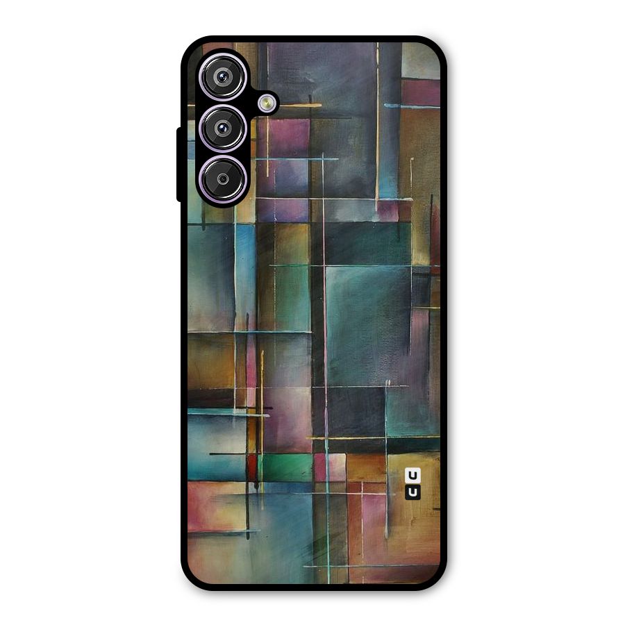 Dark Square Shapes Metal Back Case for Galaxy M15