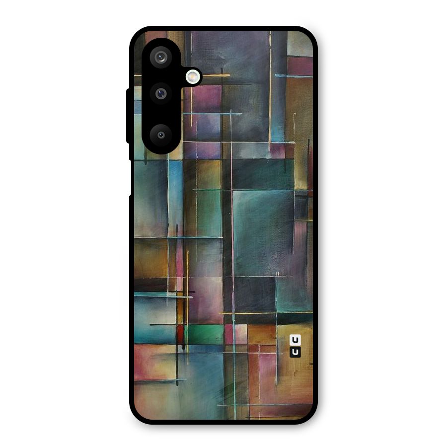 Dark Square Shapes Metal Back Case for Galaxy M16