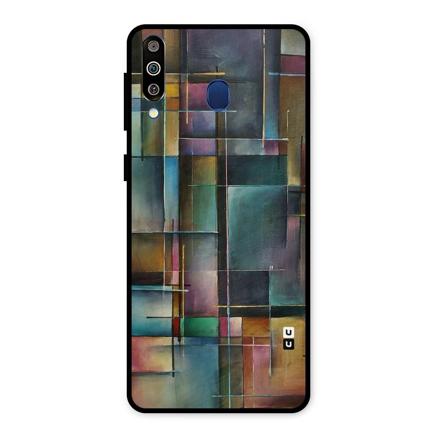 Dark Square Shapes Metal Back Case for Galaxy M30