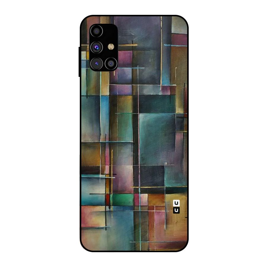 Dark Square Shapes Metal Back Case for Galaxy M31s