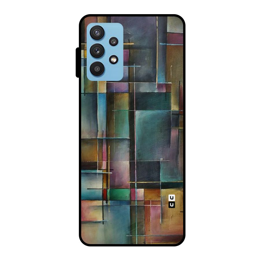 Dark Square Shapes Metal Back Case for Galaxy M32 5G
