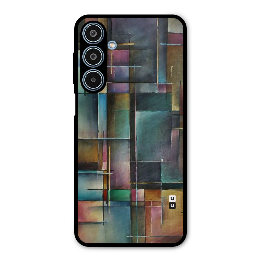 Dark Square Shapes Metal Back Case for Galaxy M35
