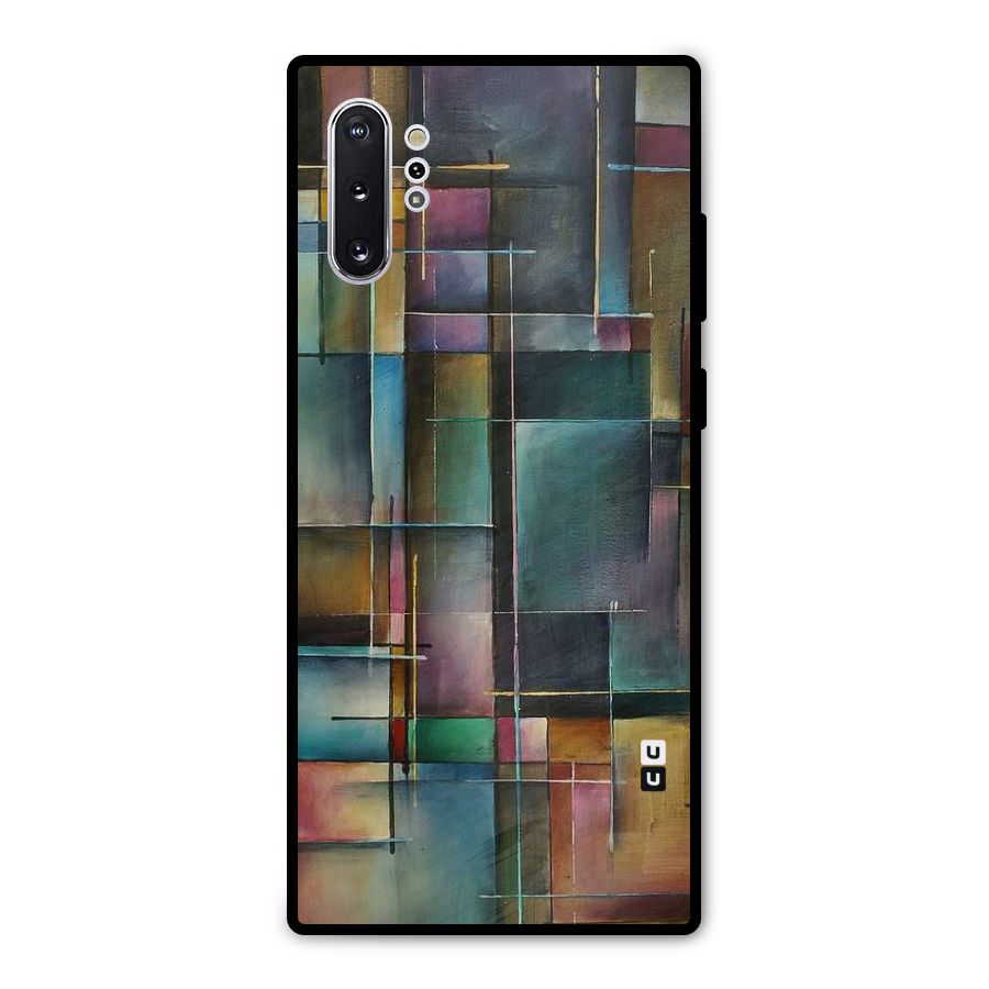 Dark Square Shapes Metal Back Case for Galaxy Note 10 Plus