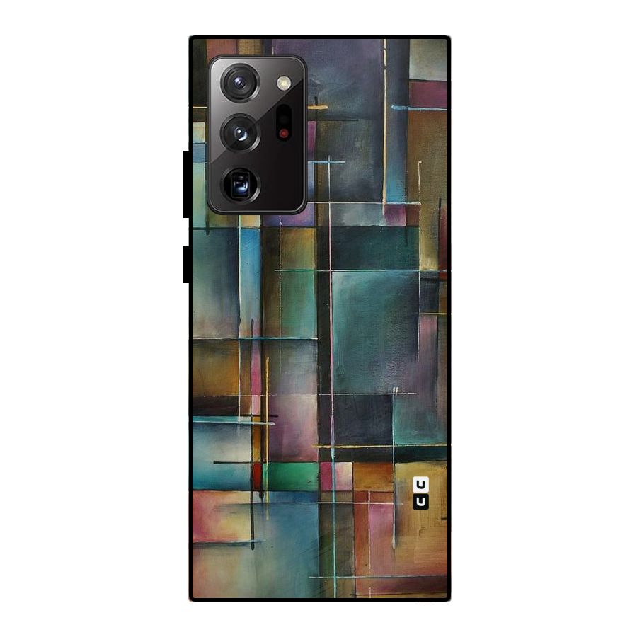 Dark Square Shapes Metal Back Case for Galaxy Note 20 Ultra