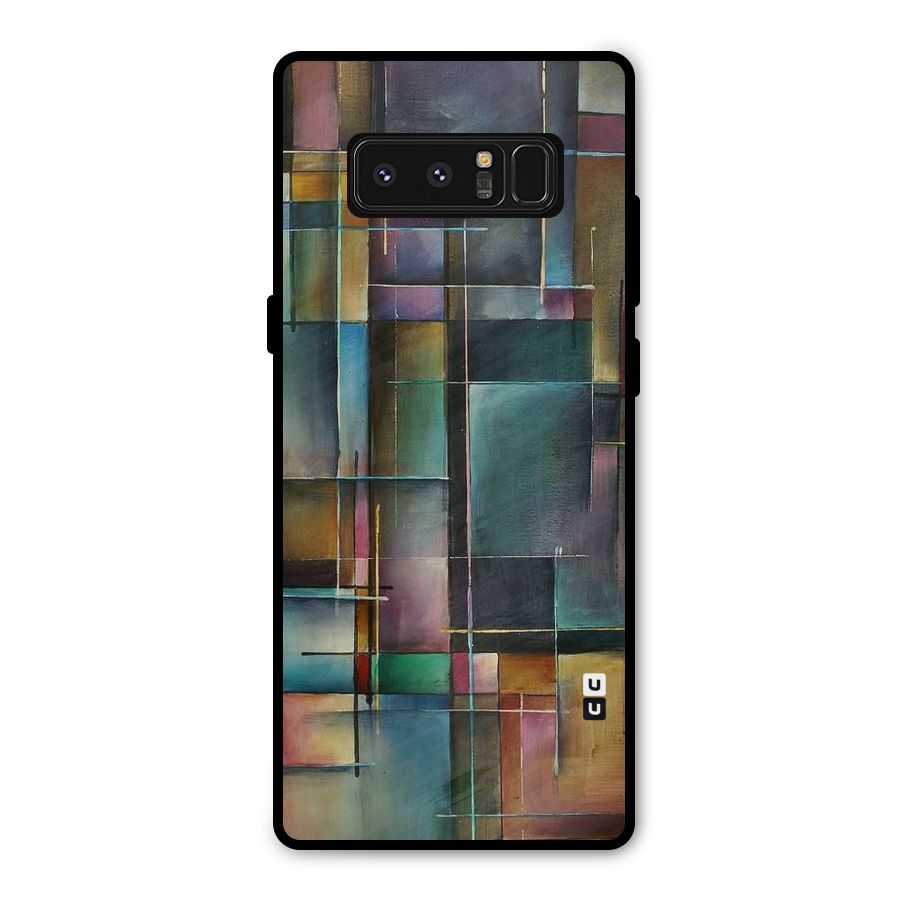 Dark Square Shapes Metal Back Case for Galaxy Note 8