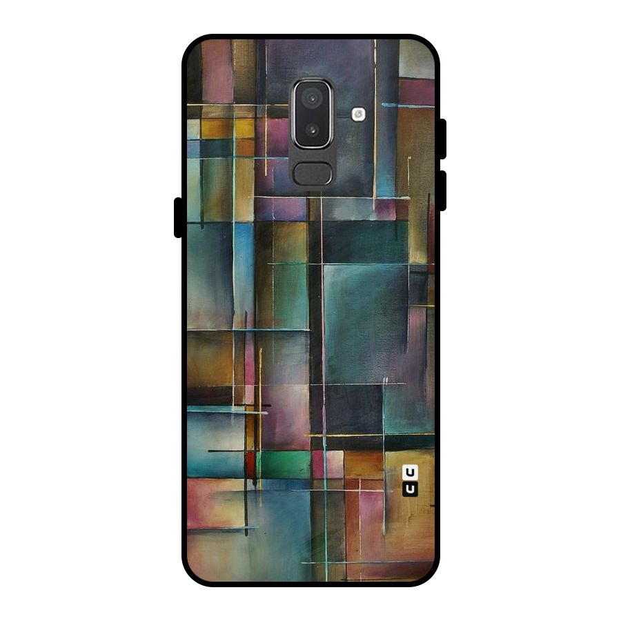 Dark Square Shapes Metal Back Case for Galaxy On8 (2018)