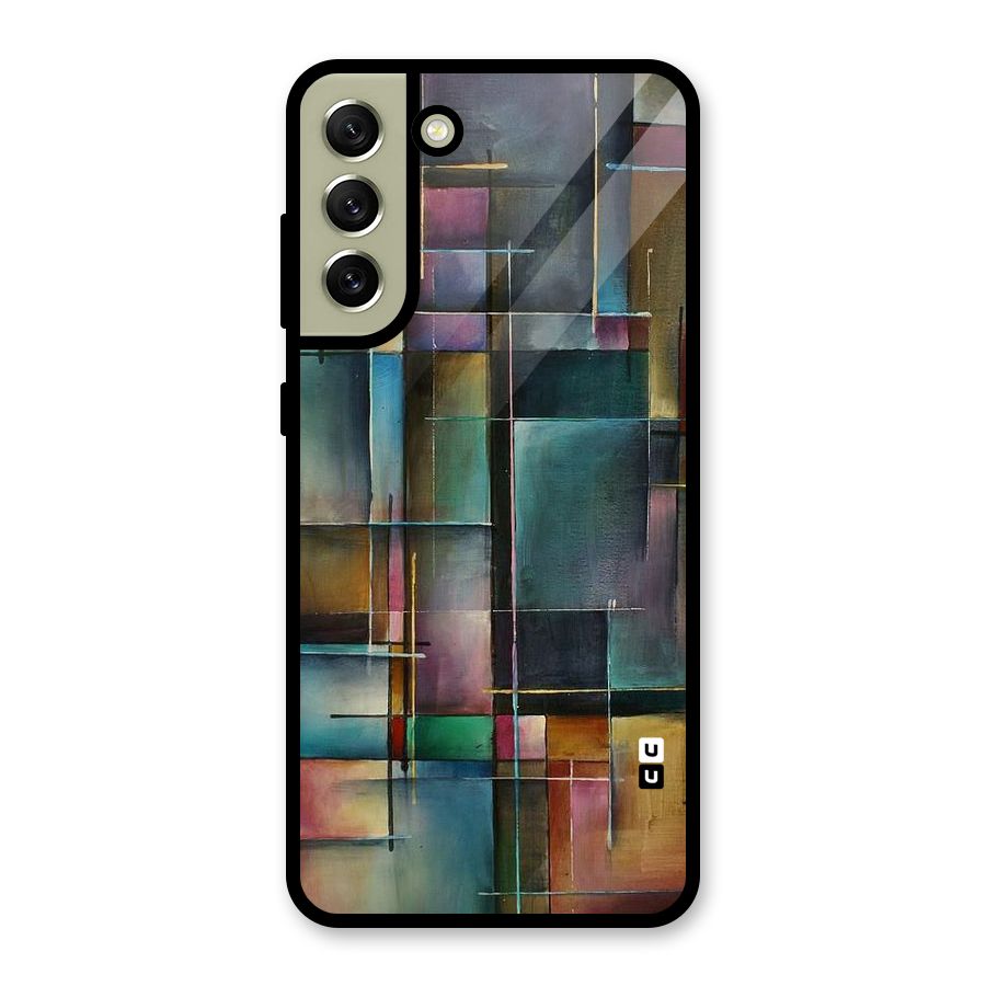 Dark Square Shapes Metal Back Case for Galaxy S21 FE 5G (2023)
