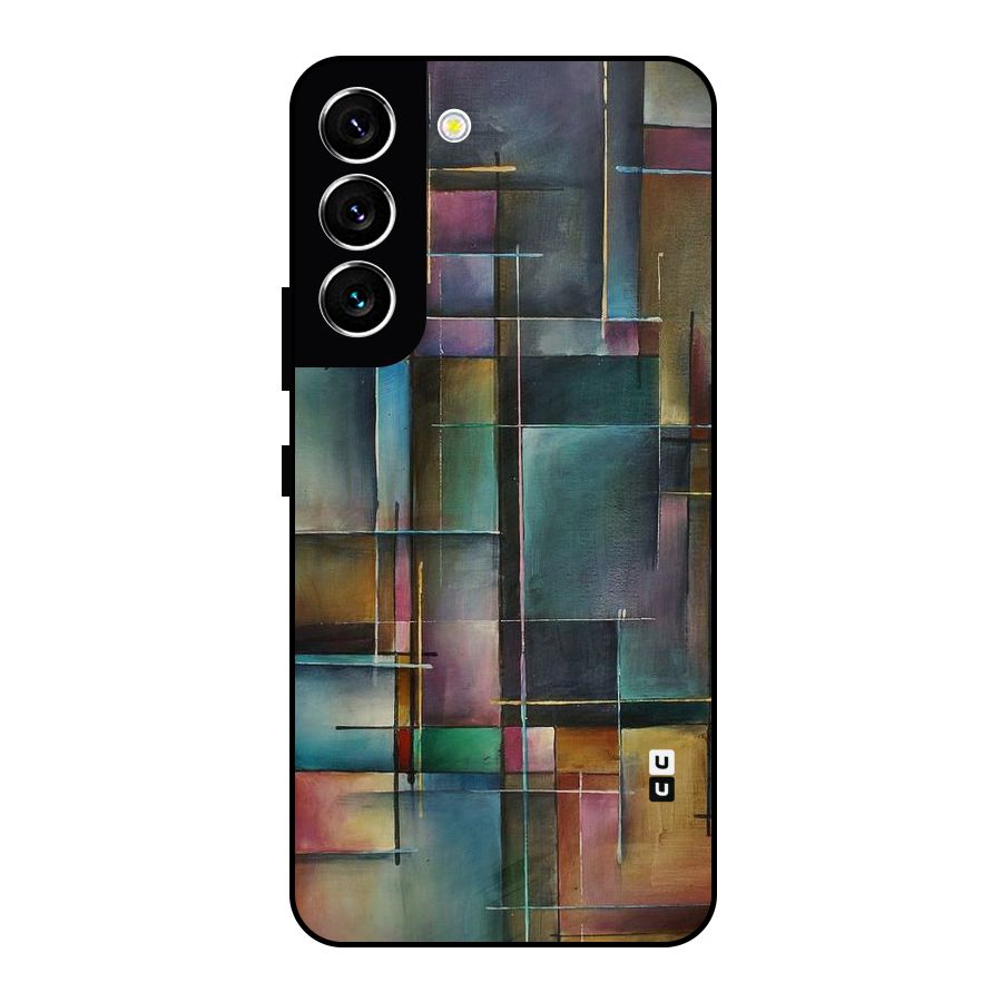 Dark Square Shapes Metal Back Case for Galaxy S22 5G
