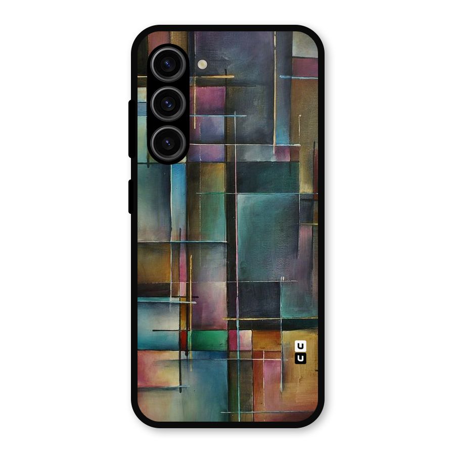 Dark Square Shapes Metal Back Case for Galaxy S23