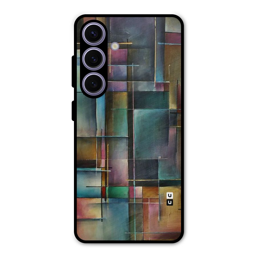 Dark Square Shapes Metal Back Case for Galaxy S24