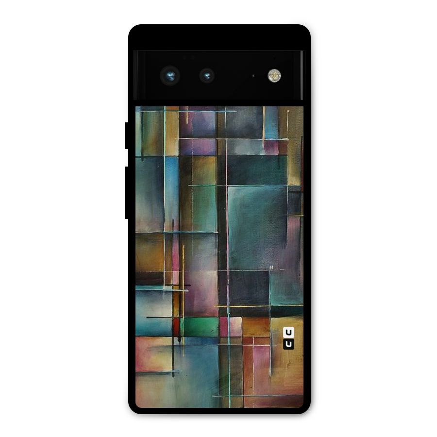 Dark Square Shapes Metal Back Case for Google Pixel 6