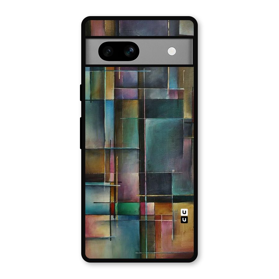 Dark Square Shapes Metal Back Case for Google Pixel 7a