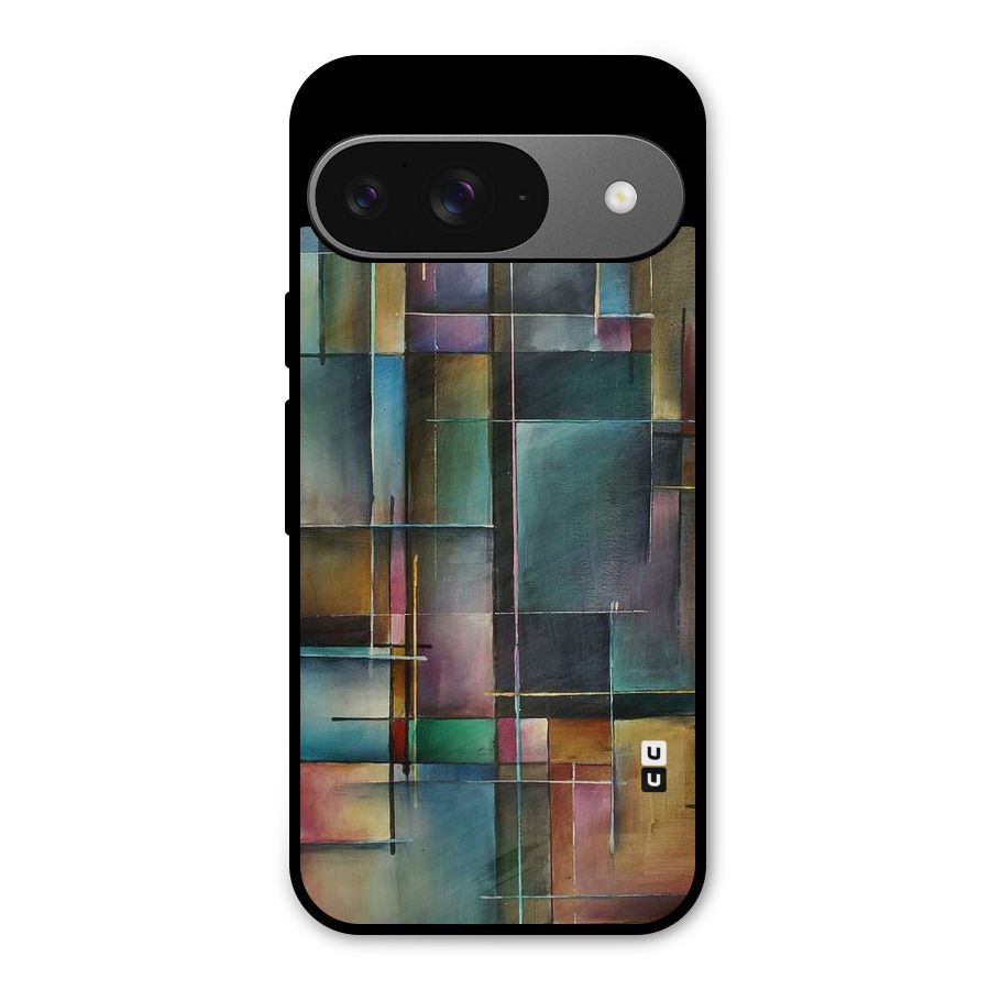Dark Square Shapes Metal Back Case for Google Pixel 9