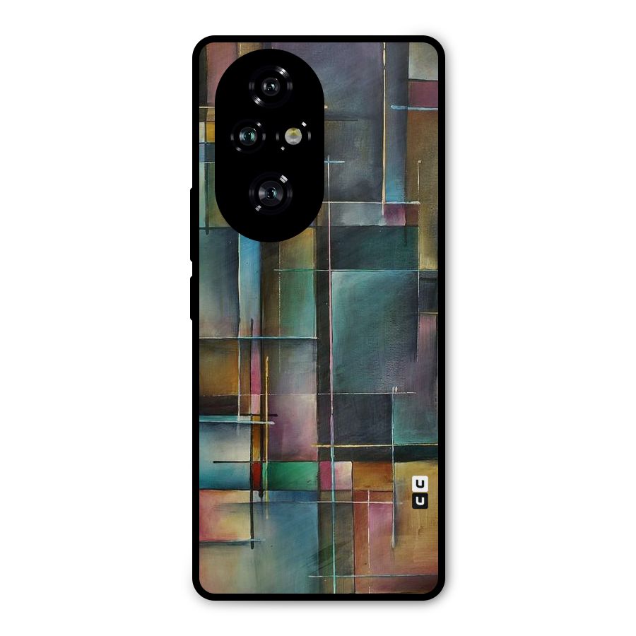 Dark Square Shapes Metal Back Case for Honor 200 Pro