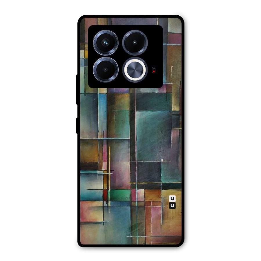 Dark Square Shapes Metal Back Case for Infinix Note 40 5G